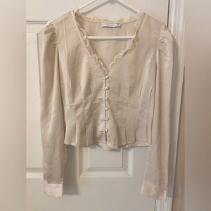 Lush silk blouse in cream